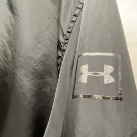 Under Armour UA Sportstyle Anorak Jacket Men's Medium Black Hooded 1/4 Zip - Picture 7 of 12